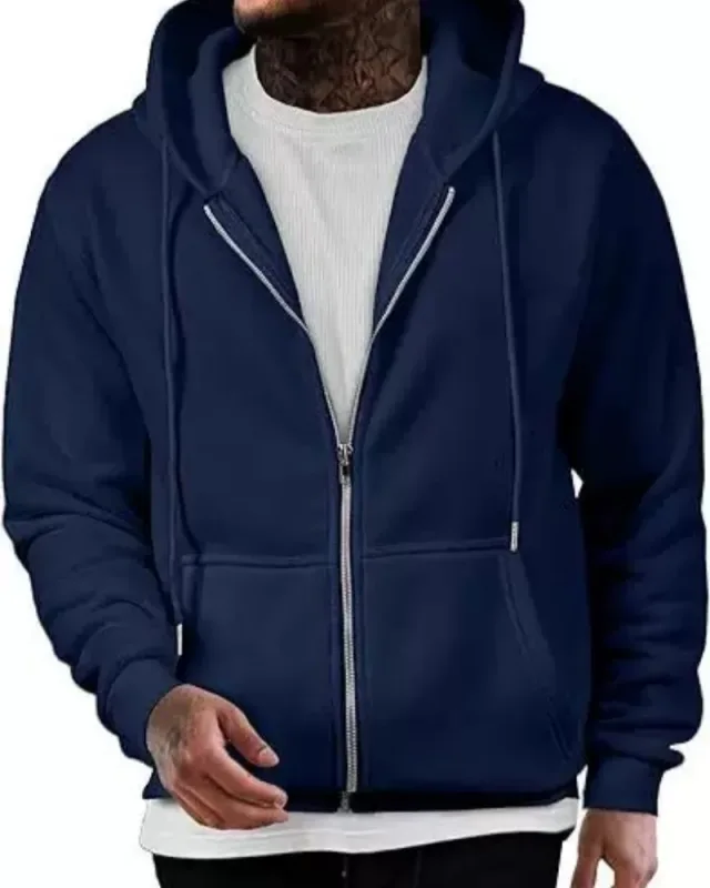Sweat à capuche avec fermeture éclair manches longues pour homme, mode automne-hiver, décontracté, coupe ample, sweat-shirt, vêtements de sport, tenue masculine
