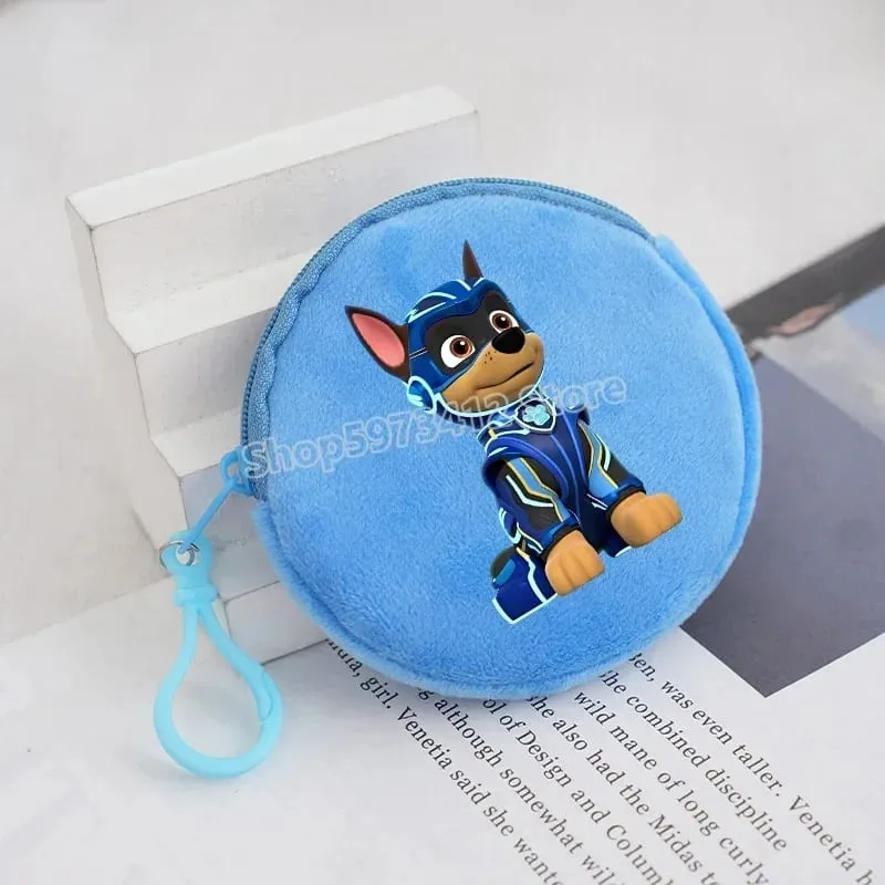 Paw Patrols Round Wallet Cute Keychain Bag Printing Coin Zipper Purse Anime Small Change Bags Convenient Mini Storage Pouch Gift