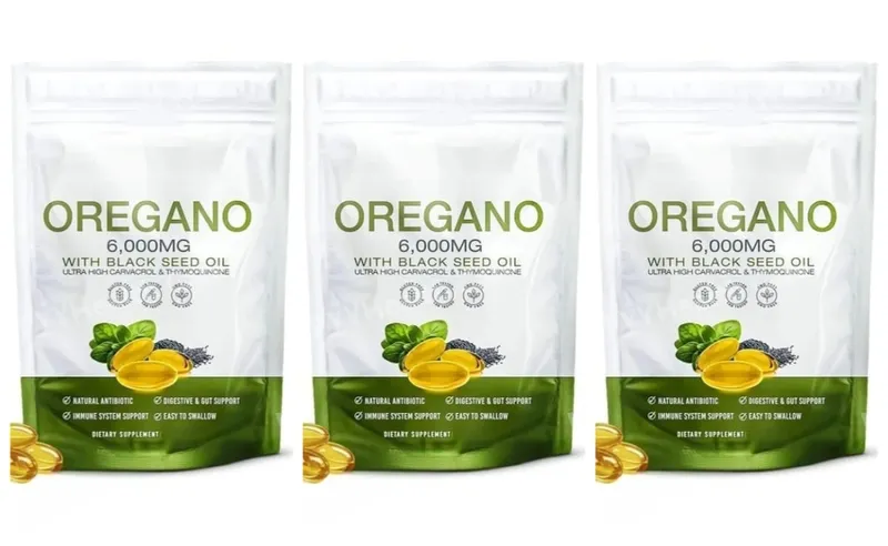 Oil of Oregano Softgels with Black Seed Oil 6000mg 165mg Carvacrol Thymoquinone Gluten Free Daily Wellness 60/180 Softgels
