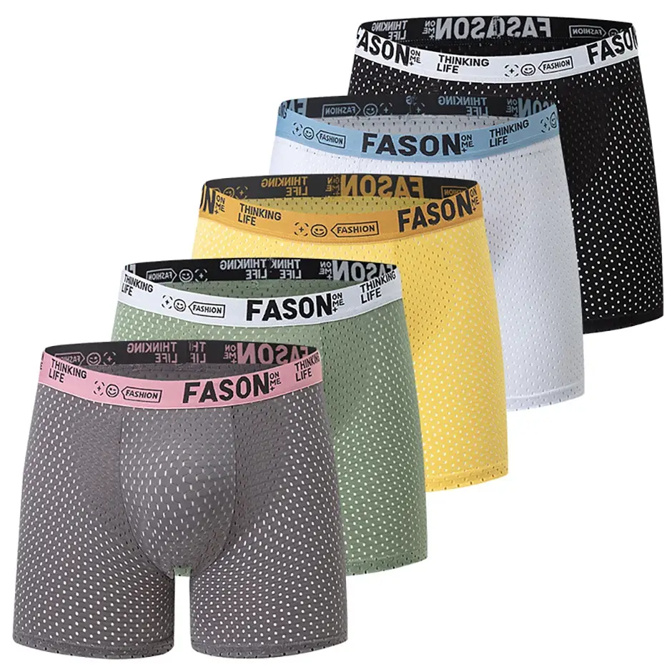 5-Piece Set Of Men's Flat Leg Pants For Youth Breathable Fast Drying Fashionable Sporty Comfortable And Four Cornered Pants