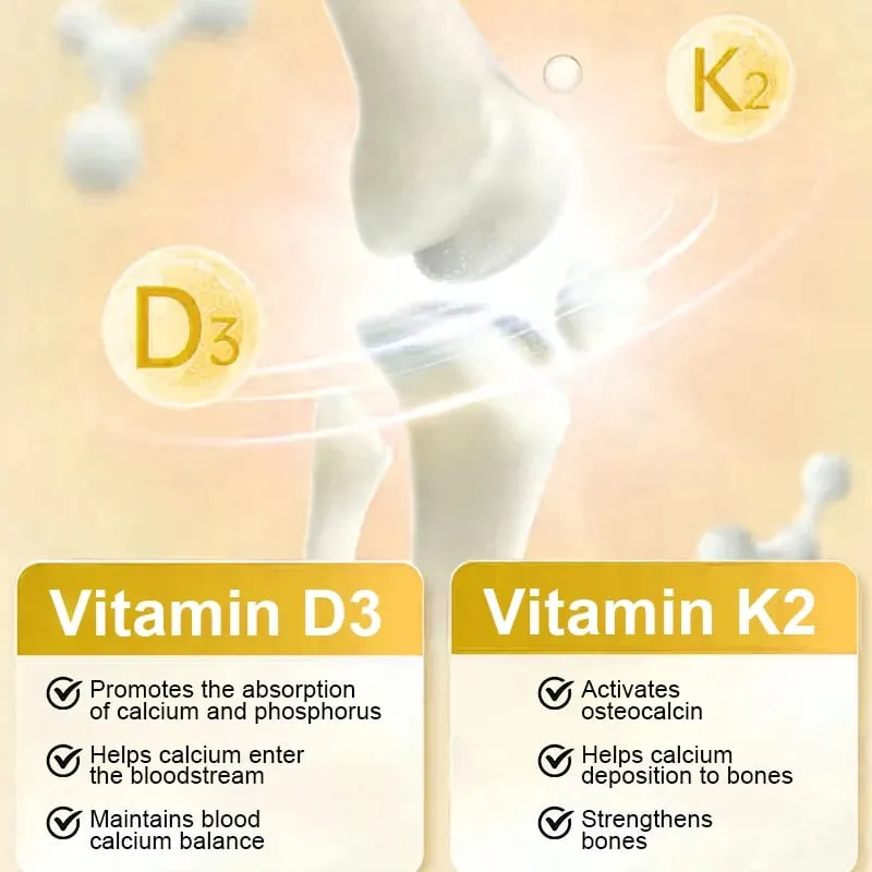 Bcuelov Vitamin D3+K2 5000 IU Vitamin D3 formula bukan GMO yang mudah ditelan vitamin D dan K kompleks makanan tambahan