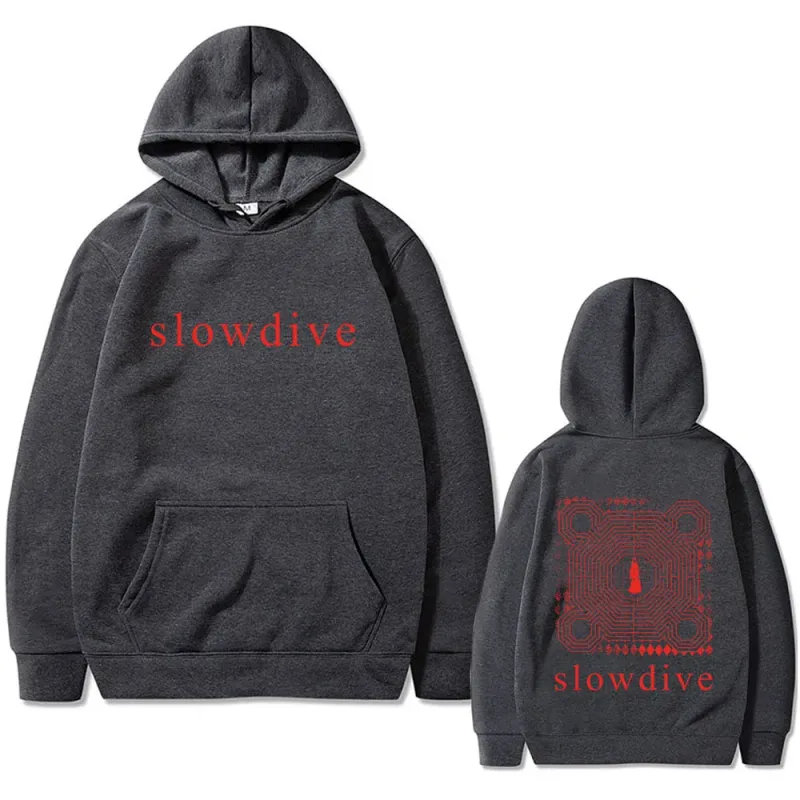Rock Band Slowdive Everything Is Alive Print Hoodie Tour 90s Classic Vintage Men Women Oversized Streetwear Male Casual Hoodies