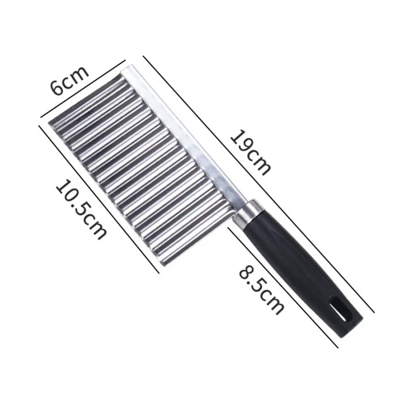 1pc Hindi kinakalawang na asero Wavy Potato Cutter Professional Crinkle Cut Knife Vegetable Slicer para sa Patatas Mga Karot Mga Pipino