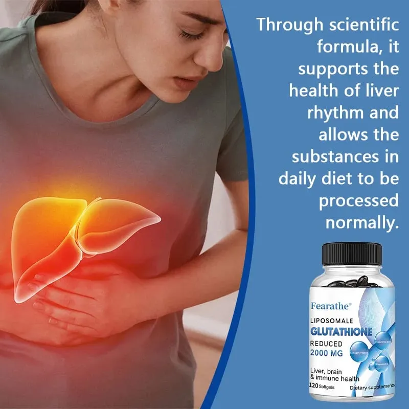 Cápsulas gelatinosas de glutationa lipossomal com ácido hialurônico, resveratrol, antioxidantes, desintoxicação, saúde do cérebro e suplemento do sistema imunológico