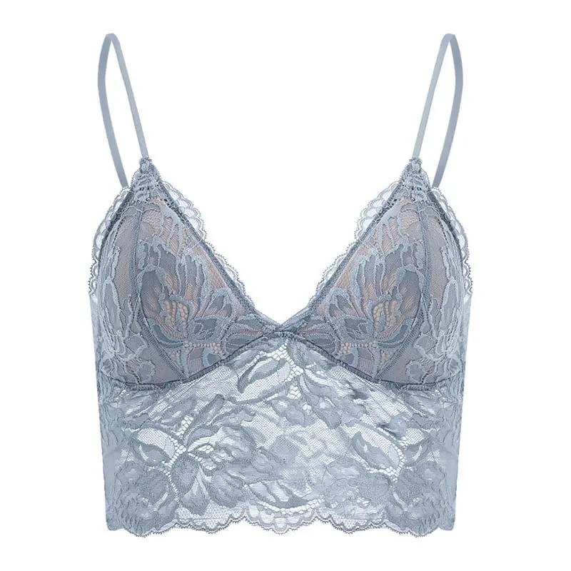 Women's French Thin Lace Wireless Set Strapless Triangle Cup Slim Invisible Bra Perfect for Big Bust To Look Smaller Daily S-xl