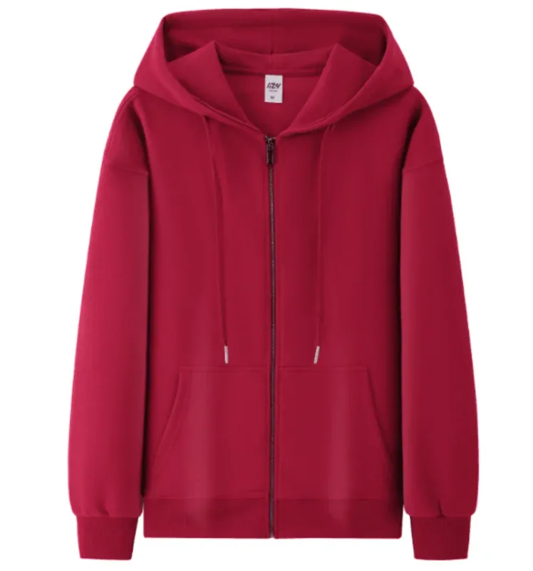 Cotton Fashion Loose Zipper Hoodie Customized Spring and Autumn Couple Coat Printed Logo Embroidered Work Clothes