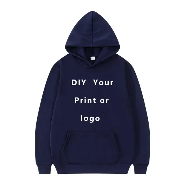 Hoodie DIY Teks Cetak Kustom Kasual Pria Wanita 2024 Logo Kustom Hoody Pribadi Hoodie Kustom Kaus Logo Teks