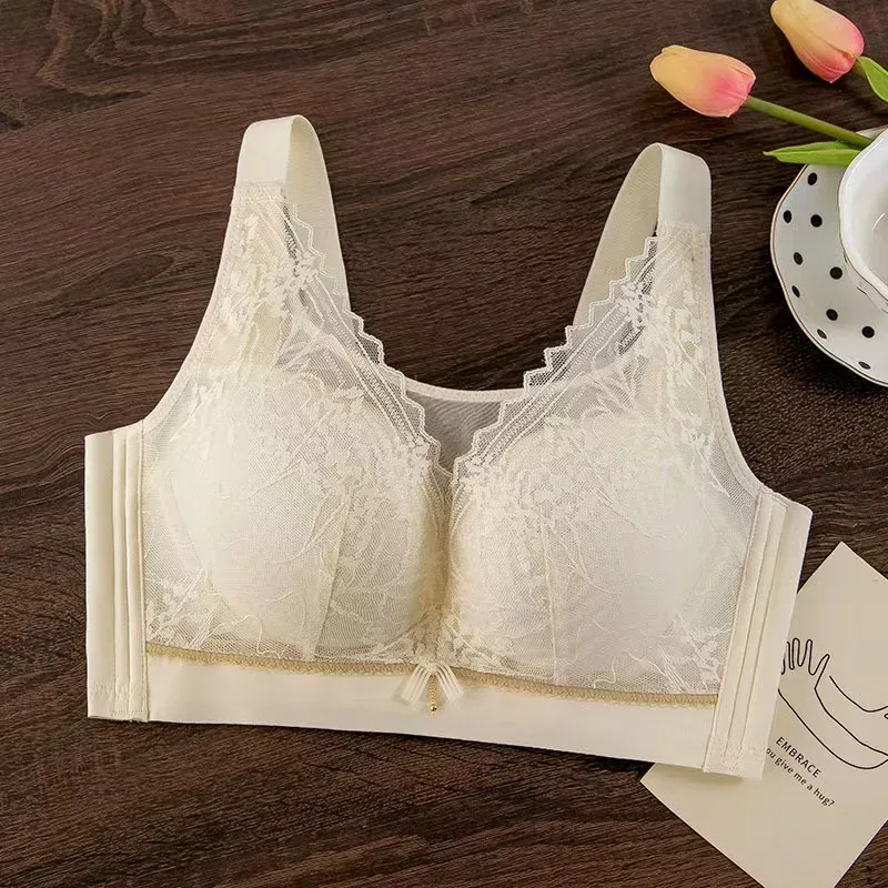 Plus Size Ladies Bra Thin No Steel Ring Comfortable Breathable Bras Adjustable Underwear Push Up Sexy Women Lingerie Bra BCD Cup
