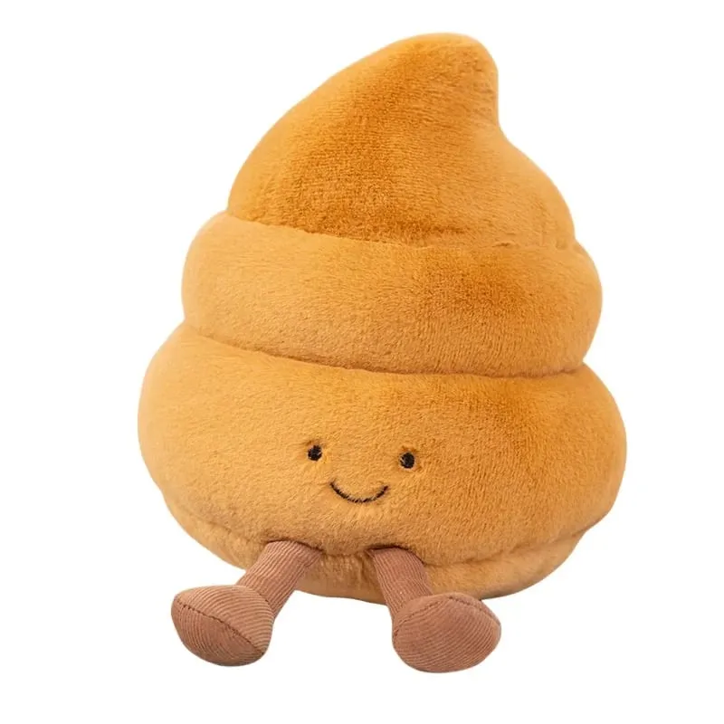 Kawaii Toilet Plush Humanoid Toy Stuffed Poop Roll Paper Plushie Smiling with Legs Prop Decor Gift