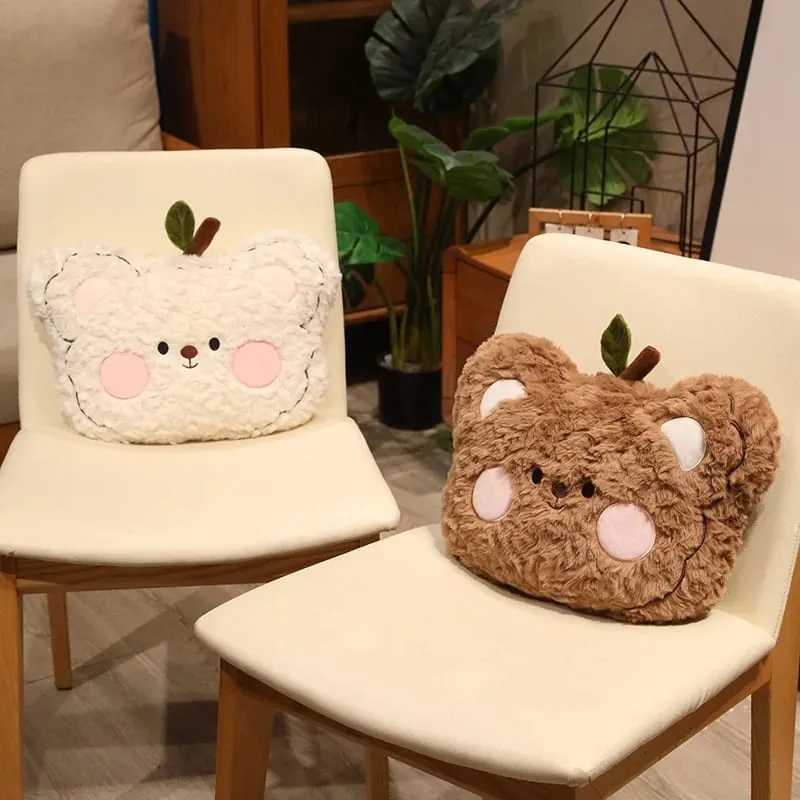 40cm Teddy Bear Head Plush Pillow Cute Bear Face Throw Pillow Soft Fluffy Stuffed Cushion Sofa Bedroom Home Decor Gift — image 7