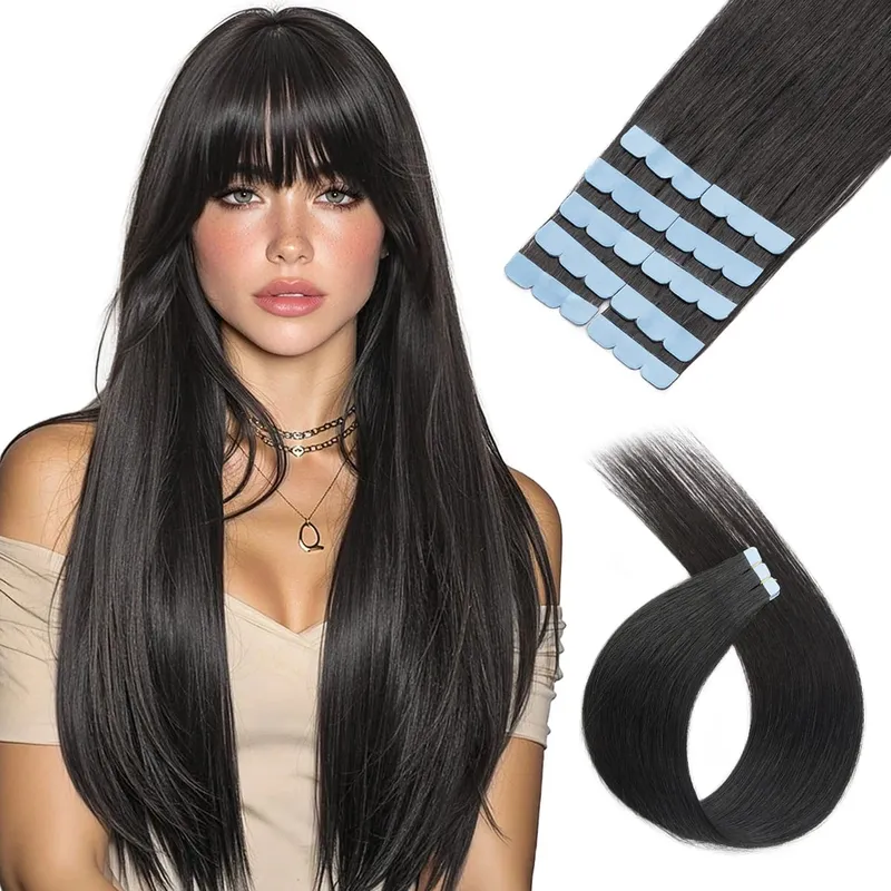 Tape-in Human Hair Extensions Straight Seamless And Invisible Adds Volume And Length Suitable for Daily Wear