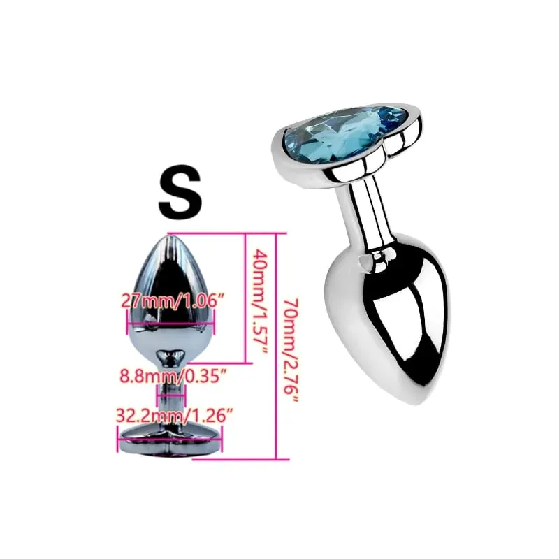 Heart Shaped Metal Anal Plug Butt Plug 6 Colors S/M/L Sizes Unisex Adult Sex Toys for Men Women Anal Massager Pleasure Toy