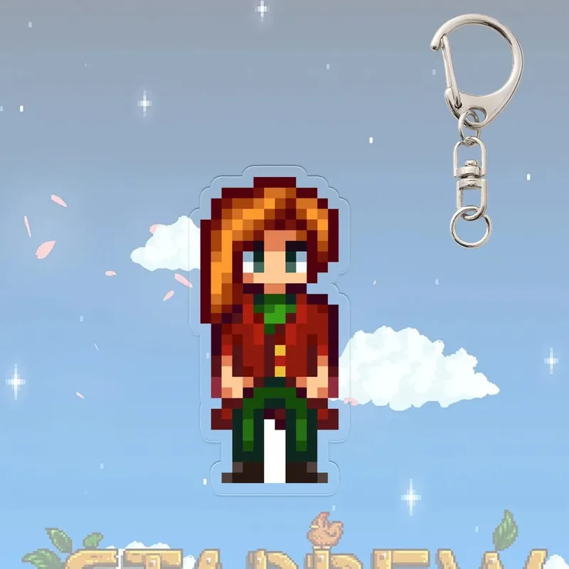 Alex Stardew Valley Schlüsselanhänger Elliott Spielfigur Anime Cartoon Cosplay Requisiten Haley Emily Pixel Student Kawaii Geburtstagsgeschenk