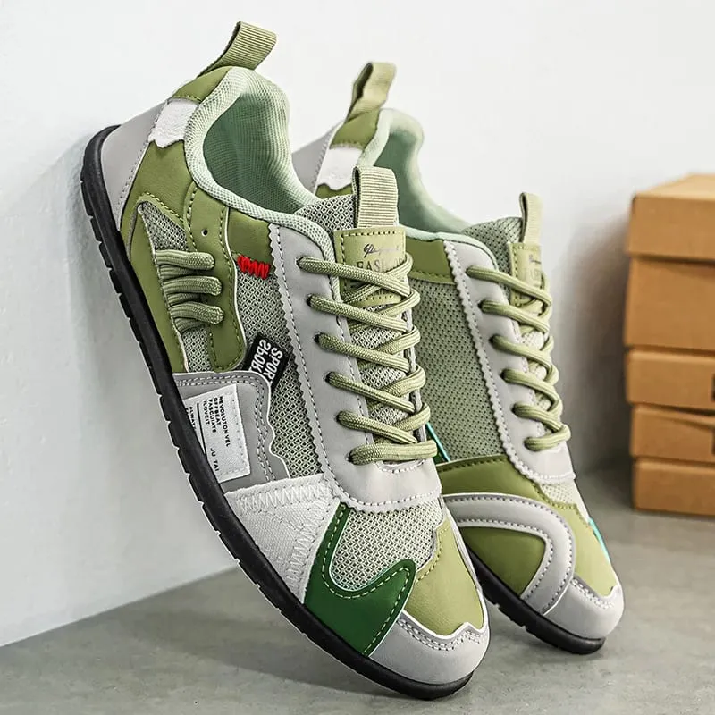 Men's Trendy Black and Gray Color-Blocked Mesh Breathable Casual Sports Shoes Summer Thin Retro Forrest Gump Shoes Lightweight Soft-Soled Shock-Absorbing Non-Slip Versatile Wear-Resistant Men's Shoes