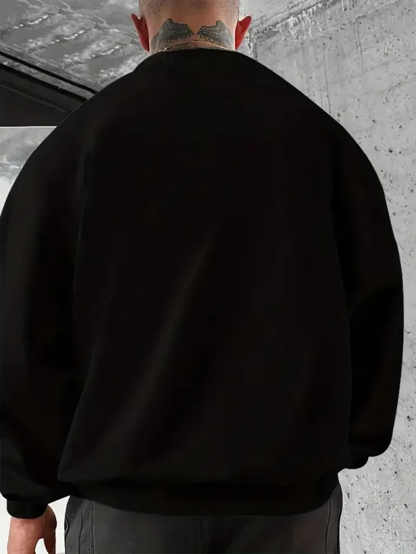 The new men's round-neck hoodie for Spring and Autumn 2025 features street fashion and soft 3D digital pattern printing — image 3