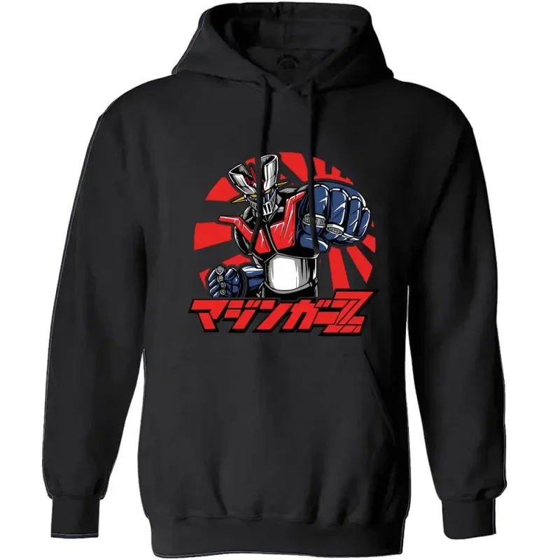 Japanese Mazinger Z Shirt Mens Cool Wear Fashion Hoodies Tops Cartoon Men Clothing Graphic Hoodied Anime Clothes Long Sleeve