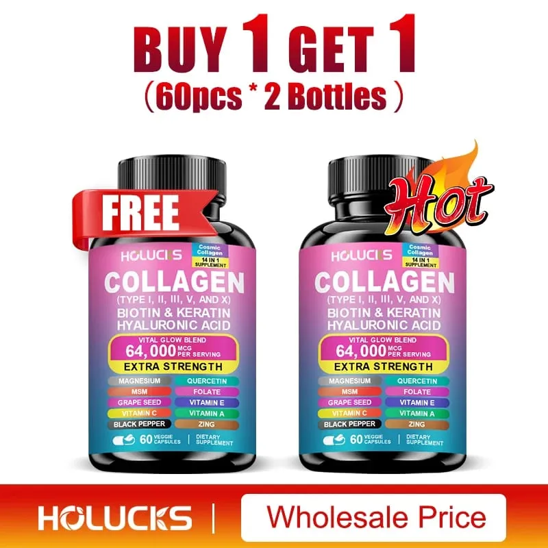 Organic Collagen Capsules Biotin Keratin Skin Care Product Booster-Skin Nail Hair Care Anti Aging Whiteningand Joint Supplement