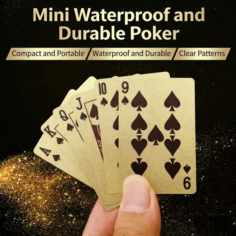 Waterproof PVC Cards Mini Poker Set Gold Foil Playing Cards Pet-Themed Poker Black Luxury Cards Men's Gift Idea Party Game
