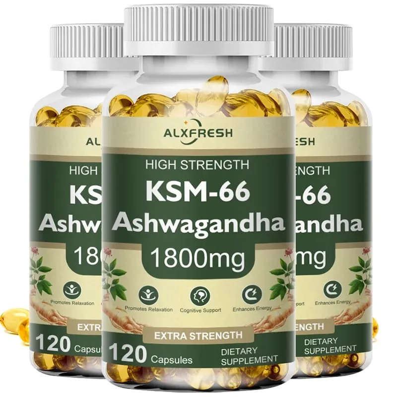 KSM-66 Organic Ashwagandha Capsules with Zinc | Non-GMO Vegan | Premium Formula Health Supplement