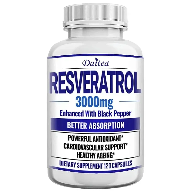 Resveratrol Supplement Capsules - Anti-Aging Cardiovascular & Joint Support Skin Health