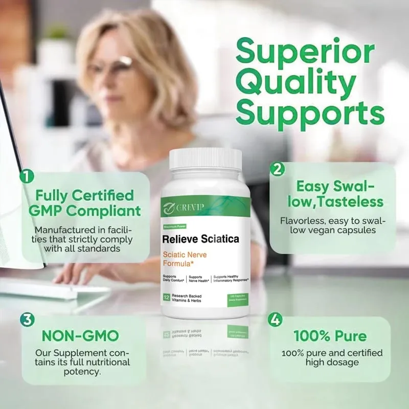 Sciatic Nerve Health Support - Helps Relieve Joint Pain Supports Daily Nervous System Bone & Nerve Health Balances Inflammation