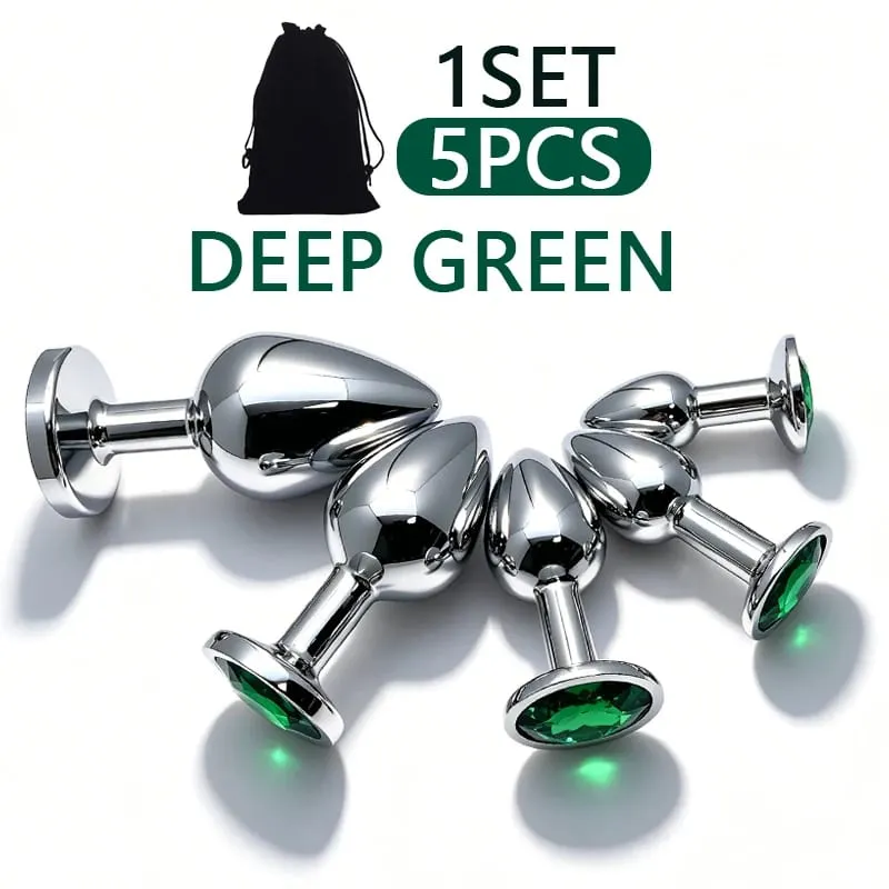 XS/S/M/L/XL Metal Anal Plug Butt Plug Sex Toy Butt Toy for Women Men Couples Adult Game Masturbator Anal Diamond Sex Toys