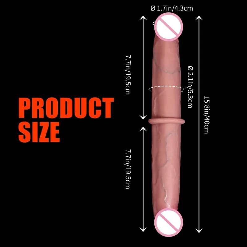 Double Ended Dildo Realistic Double Sided Big Long Thick Dildos with Veins Vaginal Anal Huge Adult Penis Sex Toys for Lesbian