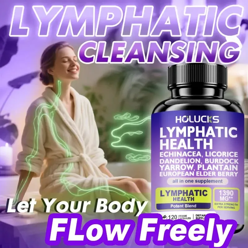 Lymphatic Capsules 1300mg Supplement Support Aids Lipedema Hormone Balance Natural Detox for Clear Skin & Vitality