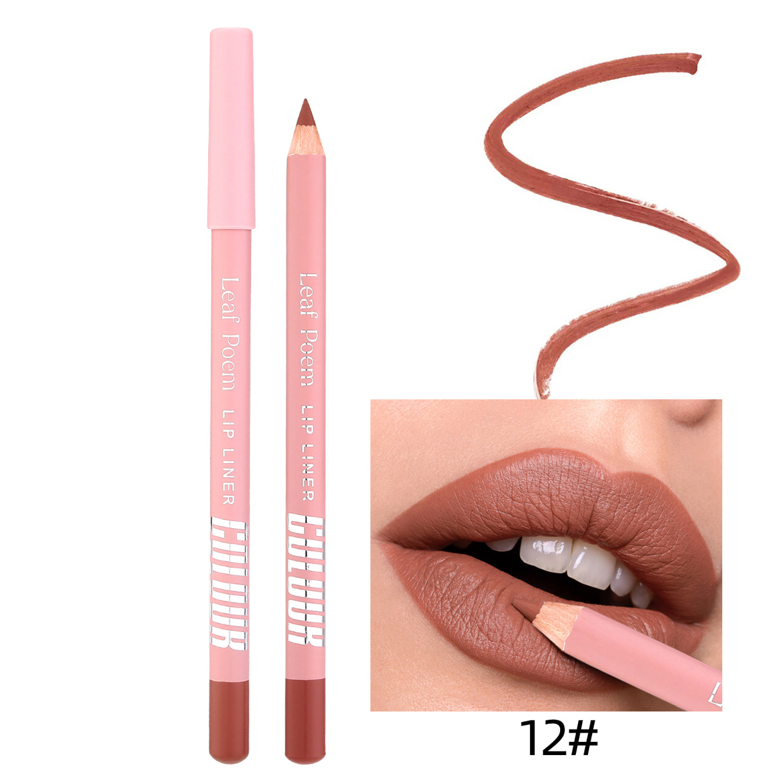 8 farver Vandtæt Lip Liner Pencil Langvarig Sexet Mørkerød Pink Mat Læbestift Blyant Naturlig Lipliner Pen Rød konturfarve