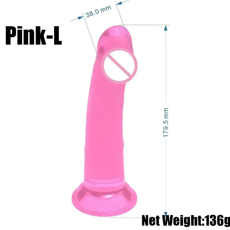 Realistic Small Silicone Jelly Dildo for Women with Suction Cup Strapon Compatible Anal Plug Adult Sex Toy for Women