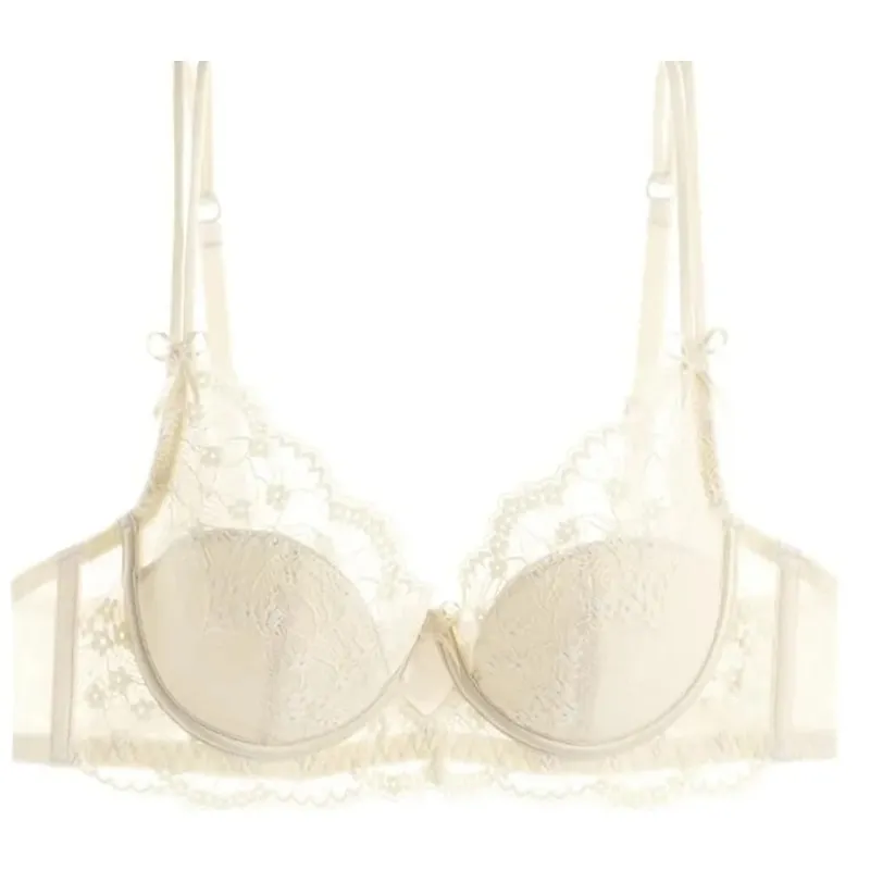 Female Lace Full Cup Minimizer Bra Set Thin Push‑Up Anti‑Sag Comfortable Lingerie Underwear For Big Breast Soft Daily Intimates