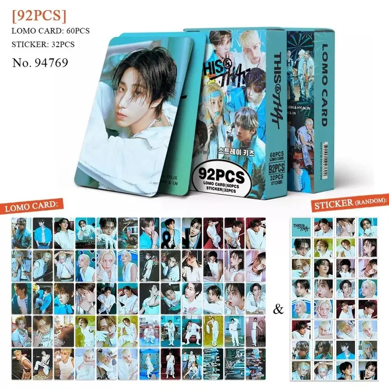 92PCS Korean Hot Idol New Album "THIS&THAT" High Quality Lomo Cards Felix BangChan HyunJin I.N Han Fans Collect Small Cards