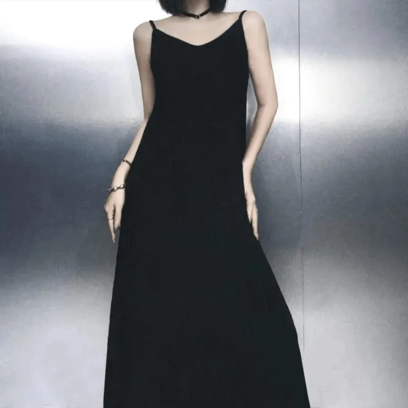 Sweet Summer Plus Size Dress Women Loose Ruffled Sleeveless Long Dress Lazy Style Solid Color High End