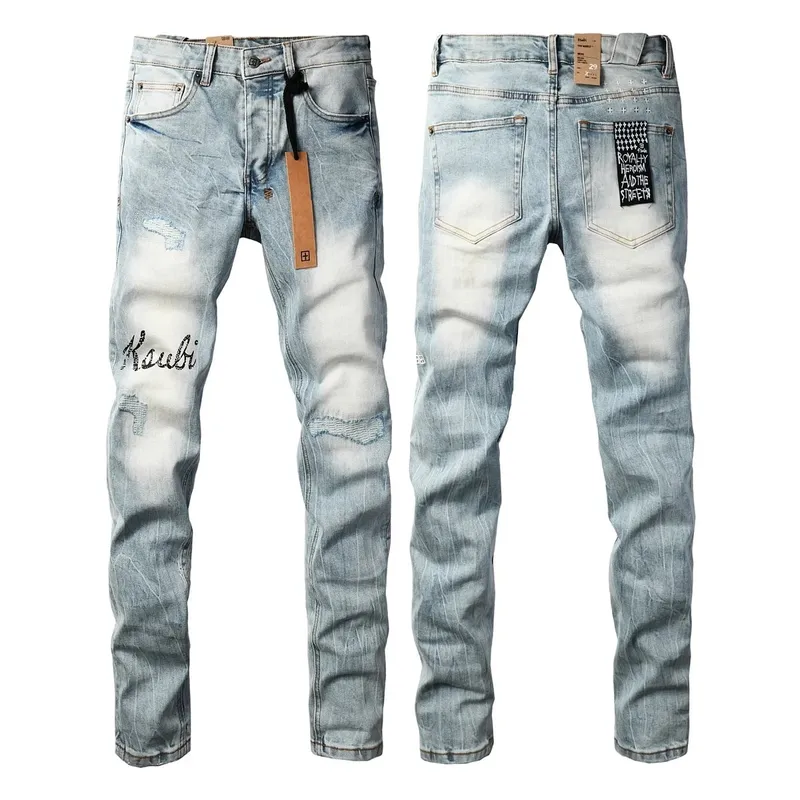 2026 New Arrival Men's Dark Grey Washed Slim Fit Skinny Jeans Ripped Stretch Denim Casual Pants Streetwear Trousers
