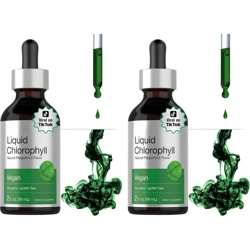 Liquid Chlorophyll 50 Mg Vegan Non-GMO Gluten & Wheat Free Natural Peppermint Flavor No Artificial Flavors 29 Servings