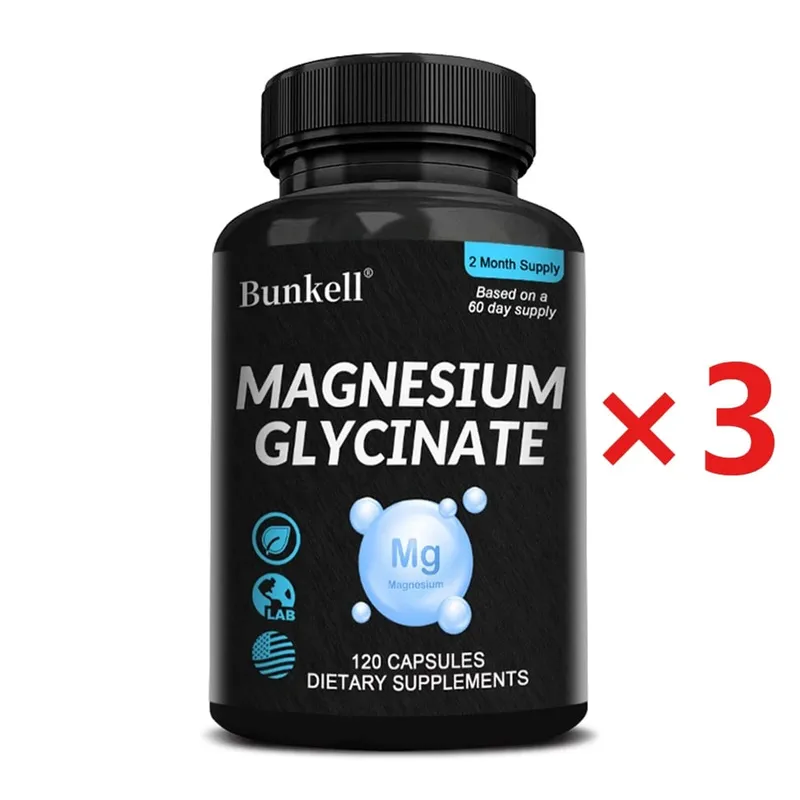 Magnesium Glycinate - Supports Nerve Muscle Bone and Heart Health Helps with Stress Sleep Quality Support Muscles Recovery