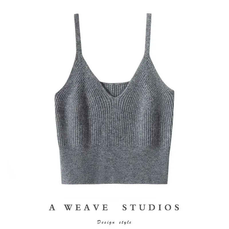 Women's Classic Cashmere Tank Top 100% Breathable Casual Sexy Versatile Fashionable Top for All Seasons