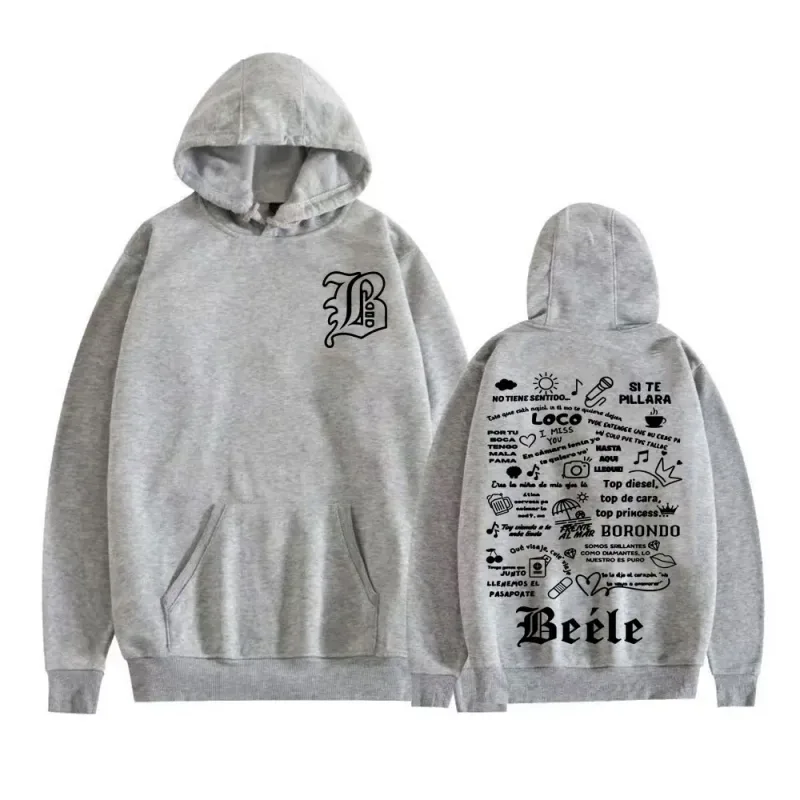 Rapper Beele Borondo Tour 2025 Print Hoodies Men Women Comfort Fleece Long Sleeve Pullovers Harajuku Hip Hop Fashion Sweatshirts