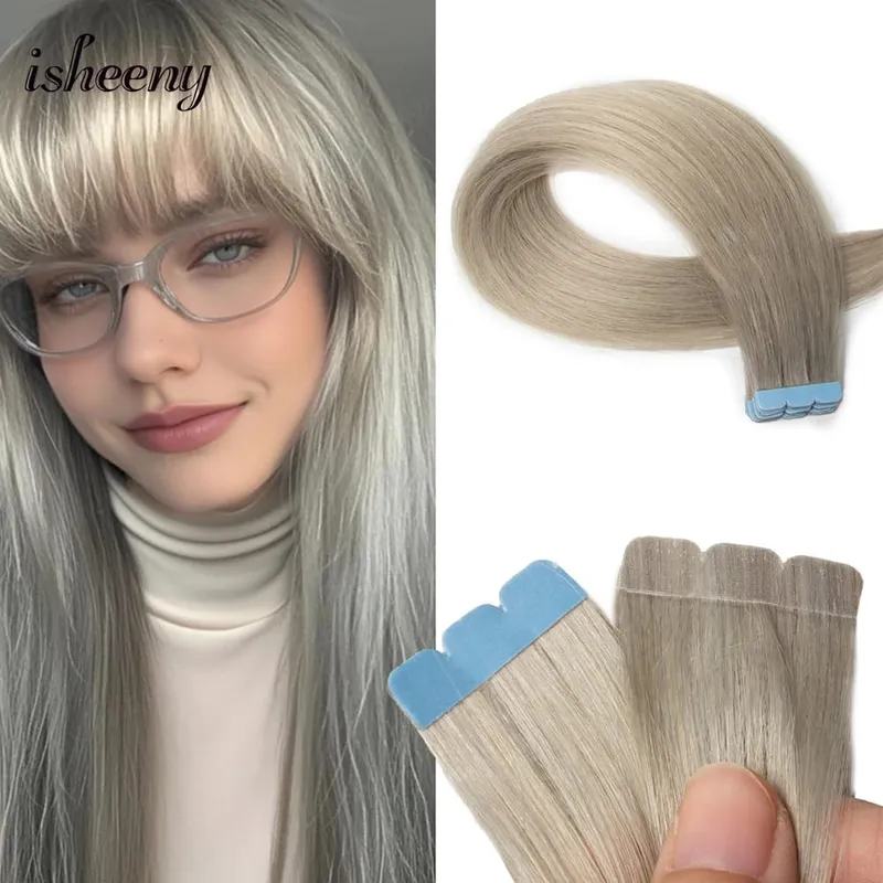 Isheeny 12-20-calowa mini taśma w ludzkich włosach w fantazyjnych kolorach Naturalna prosta bezszwowa taśma doczepiane włosy do włosów outlet