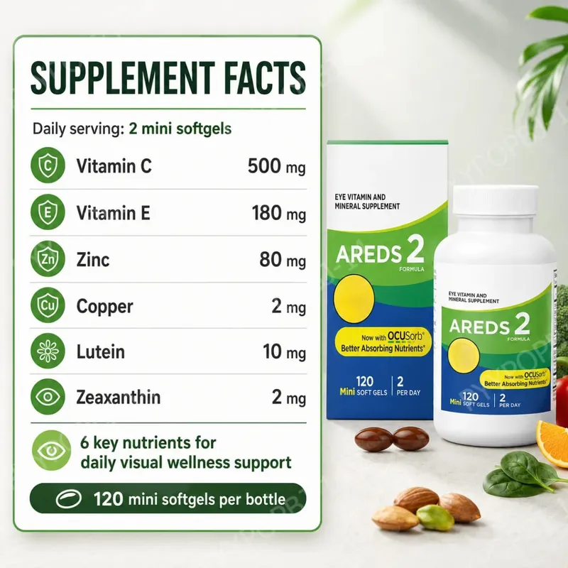 2 Eye Vitamin And Mineral Supplement with OCUSorb Lutein Zeaxanthin Antioxidants 120 Capsules for Vision Health