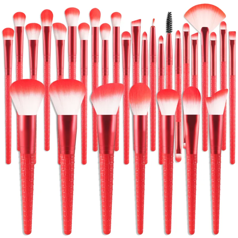 30Pcs Professional Makeup Brushes Set Soft Synthetic Brushes For Foundation Blush Contour Eyeshadow Full Face Cosmetic Tools