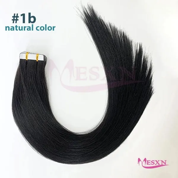 Tape in Human Hair Extensions Natural Seamless Invisible SKin Weft 14"-24" Double Sided Adhesive Real Natural Hair