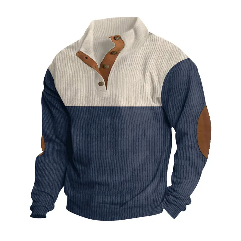 2026 Autumn Winter New Men Corduroy Stand Collar Long Sleeve Jacket Outdoor Casual Sweatshirts