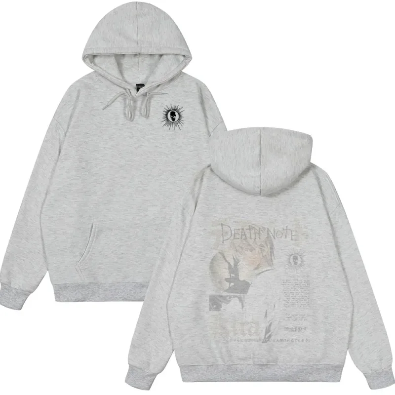Japan Anime Death Note Yagami Light Tops Men High Quality Cotton Clothes Fashion Hip Hop Couple Hoodies Winter Funny Streetwear