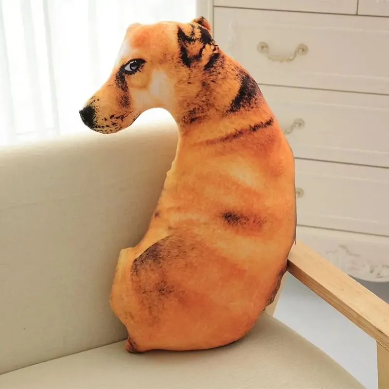 Cute 3D Lifelike Animal Throw Pillow Plush Creative Dog Pillow Soft Cushion Office