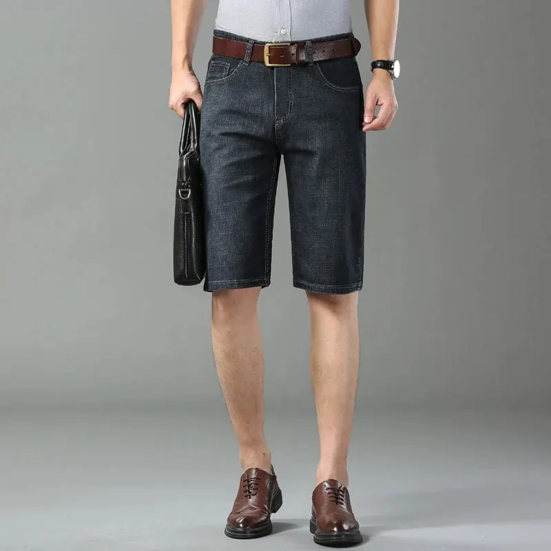 Summer Shorts Jeans Men Denim Pants Stretch Black Fashion Design Men's Jeans Slim Straight Male Short Jeans