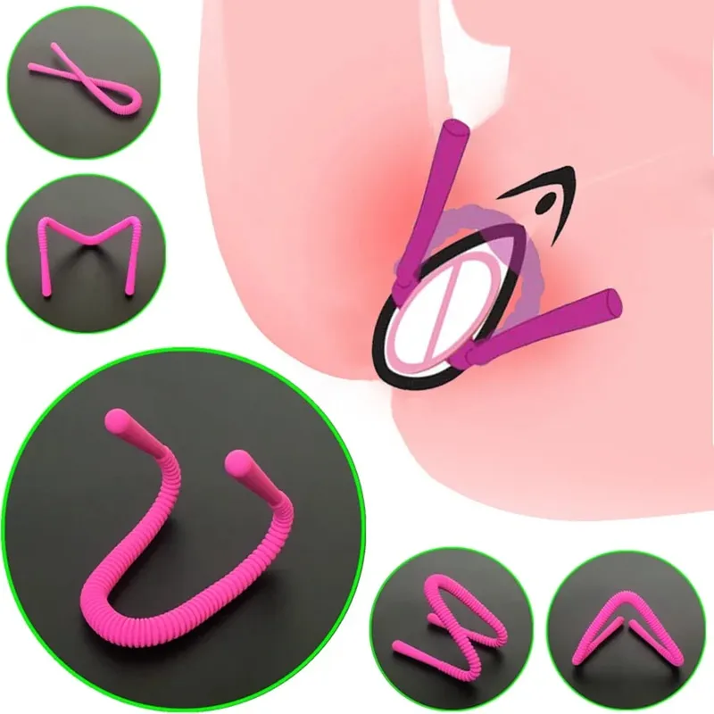 Klem Labia Silikon Penyebar Vagina G-spot Stimulasi Klitoris Vagina Spekulum Seks Oral Penyebaran Bibir Vagina Mainan Seks untuk Wanita