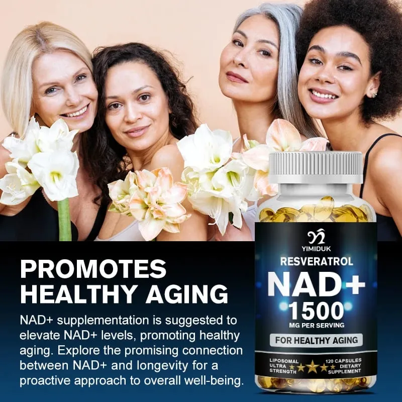 NAD-Ergänzung 1500 mg – Liposomales NAD+-Ergänzungsmittel mit Resveratrol für Ausdauer und gesundes Altern – Kraftkapseln