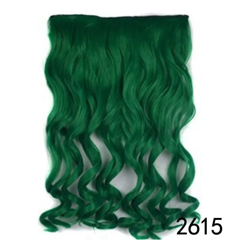 Longo reto encaracolado uma peça 5 clipes clip-in extensões 22 Polegada penteados resistentes ao calor cor mistura loira pedaço de cabelo para mulher