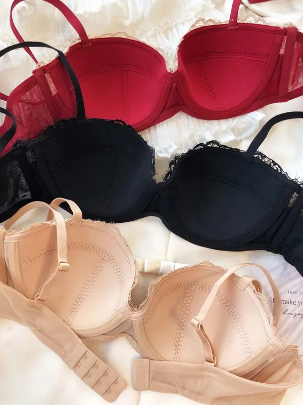 Sexy Lace Embroidery Lingerie Set for Women 1/2 Thin Cup Push Up Bra High Quality Seamless Comfort Underwear Plus Size Brassiere